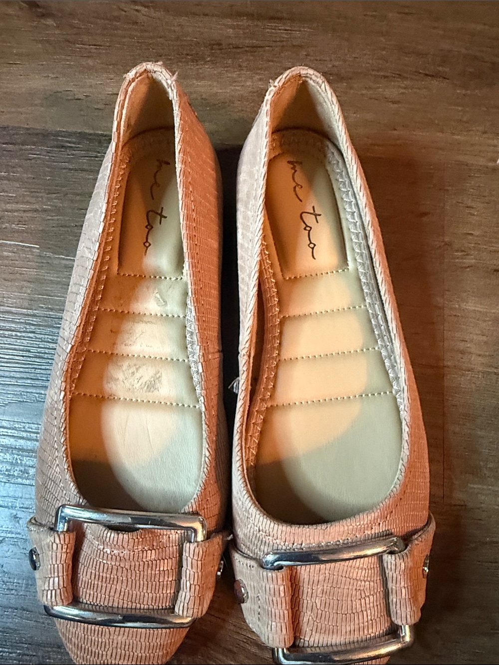 Me Too tan Buckle Ballet Flat - Women's Tan Slip-On Shoe size 6M